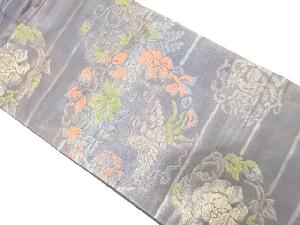 引箔　花鳥丸文様織り出し　名古屋帯